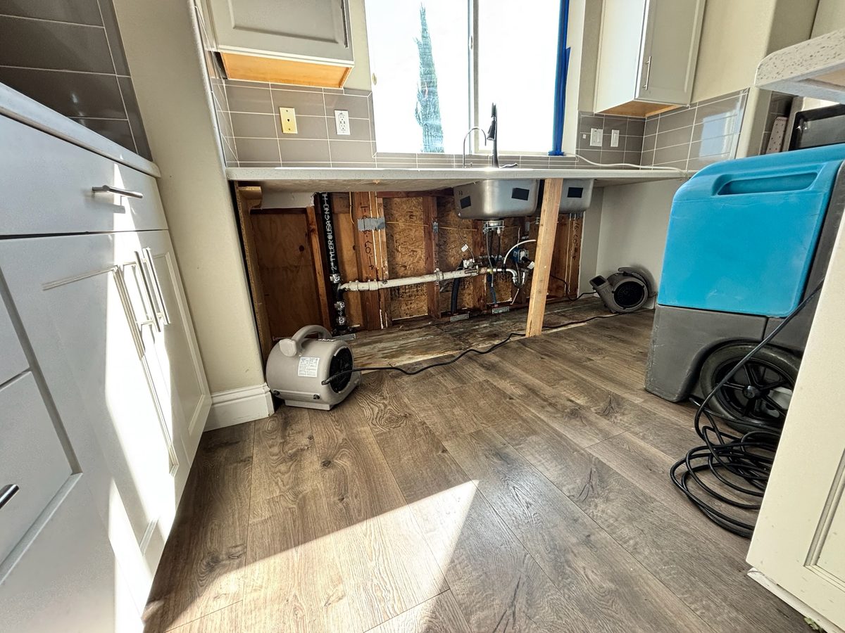 Kitchen water damage — All Action Water Damage